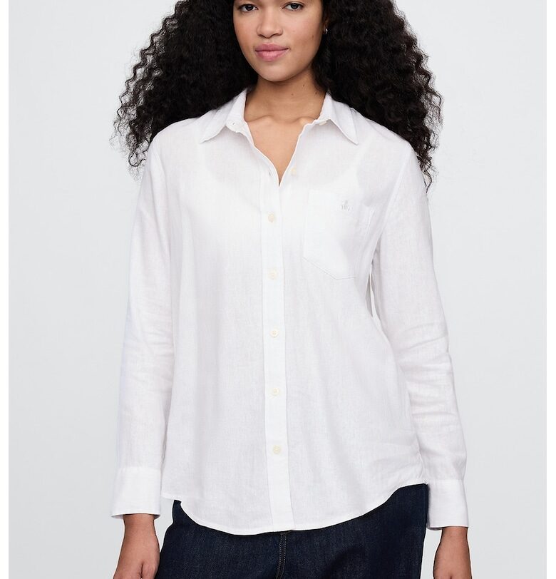 Риза с лен с джоб GAP