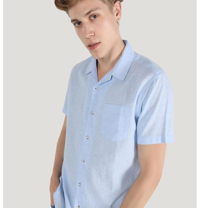 Риза с лен с пришит джоб COLINS