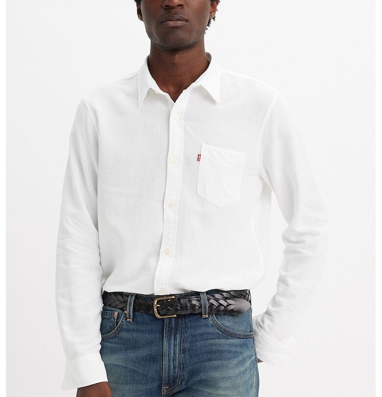 Риза с лен с пришит джоб на гърдите Levis
