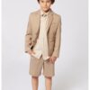 Риза с лен с пришити джобове BOSS Kidswear