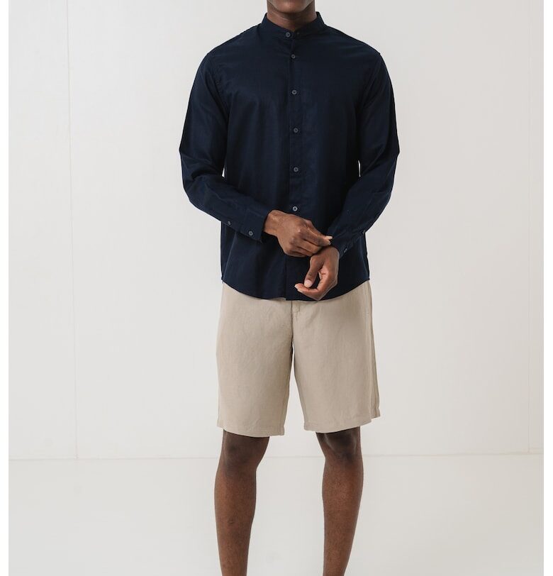 Риза с лиосел и лен с яка Henley ARMANI EXCHANGE