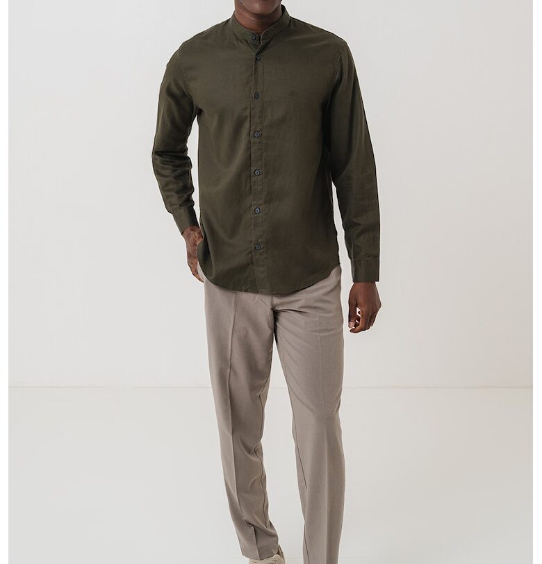 Риза с лиосел и лен с яка Henley ARMANI EXCHANGE