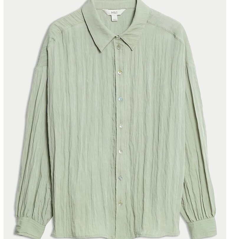 Риза с намачкан ефект Marks  Spencer