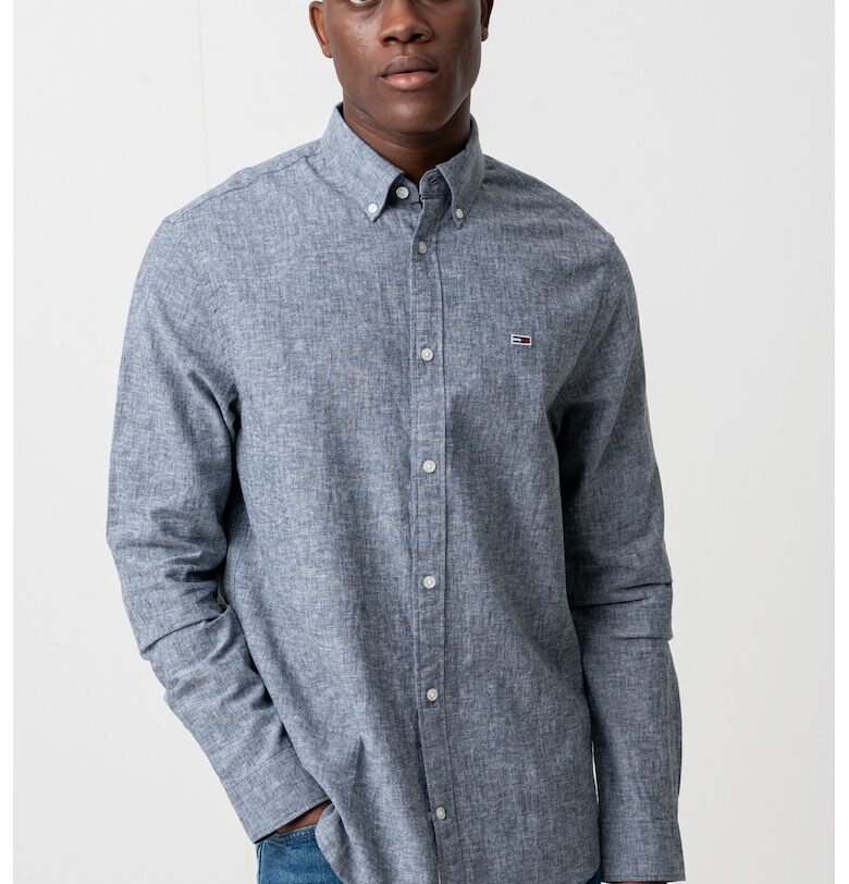 Риза с органичен памук и лен Tommy Jeans