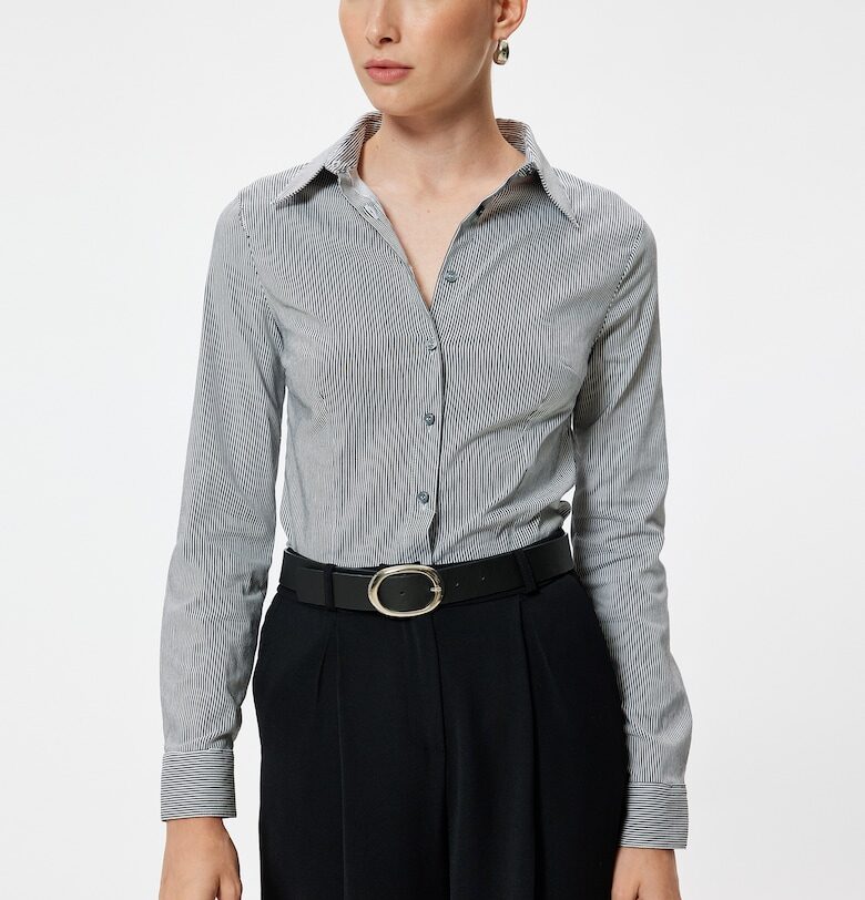 Риза с памук с остра яка KOTON