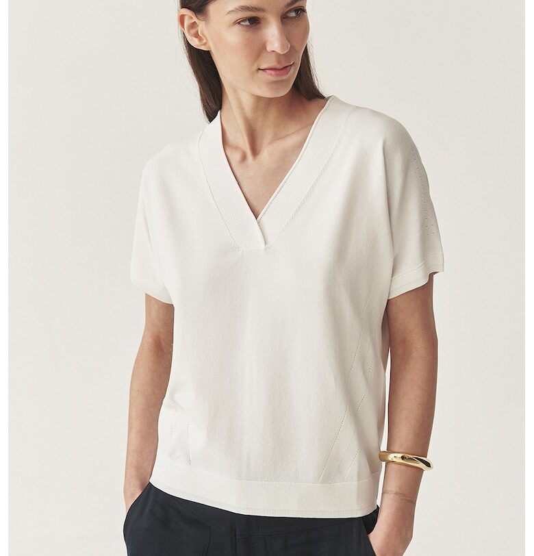 Риза с шпиц - Мръснобял - Tatuum