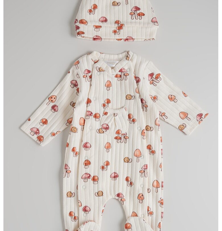 Рипсен десениран гащеризон и шапка - 2 части Mayoral