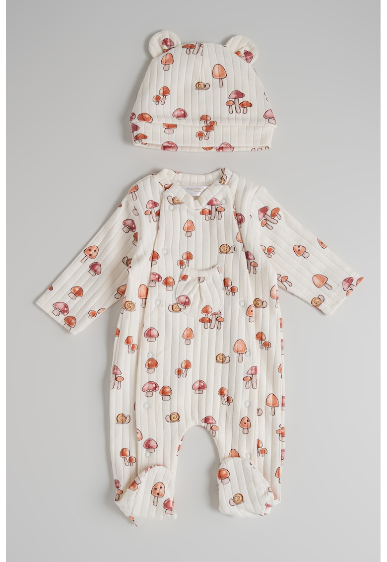 Рипсен десениран гащеризон и шапка - 2 части Mayoral