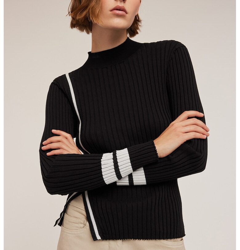 Рипсен пуловер с контрасти Motivi