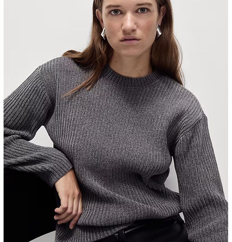 Рипсен пуловер с овално деколте Marks  Spencer