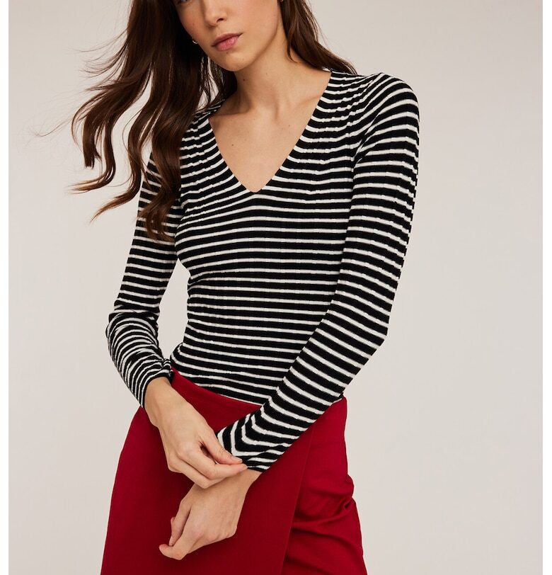 Рипсен пуловер с шпиц Motivi