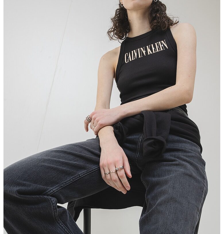 Рипсен топ с лого CALVIN KLEIN JEANS