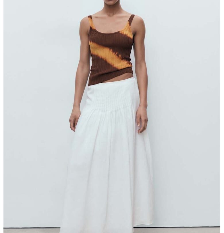 Рипсен топ с овално деколте Mango