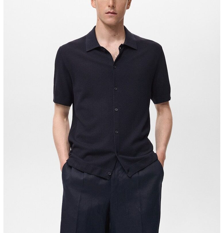 Рипсена риза с яка Mango