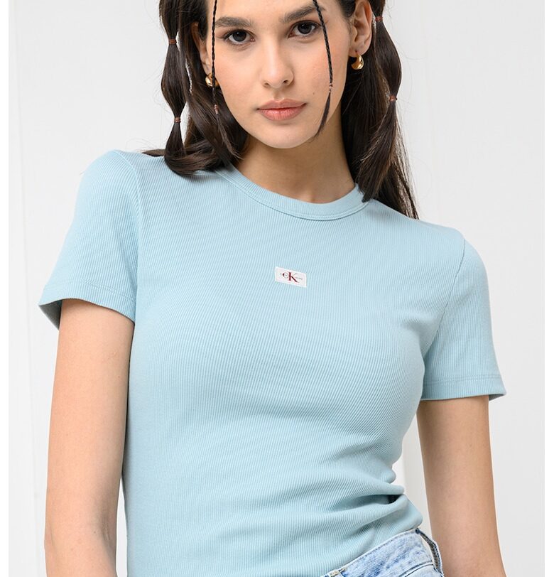 Рипсена слим тениска CALVIN KLEIN JEANS