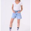 Рипсена тениска с шпиц Tommy Jeans