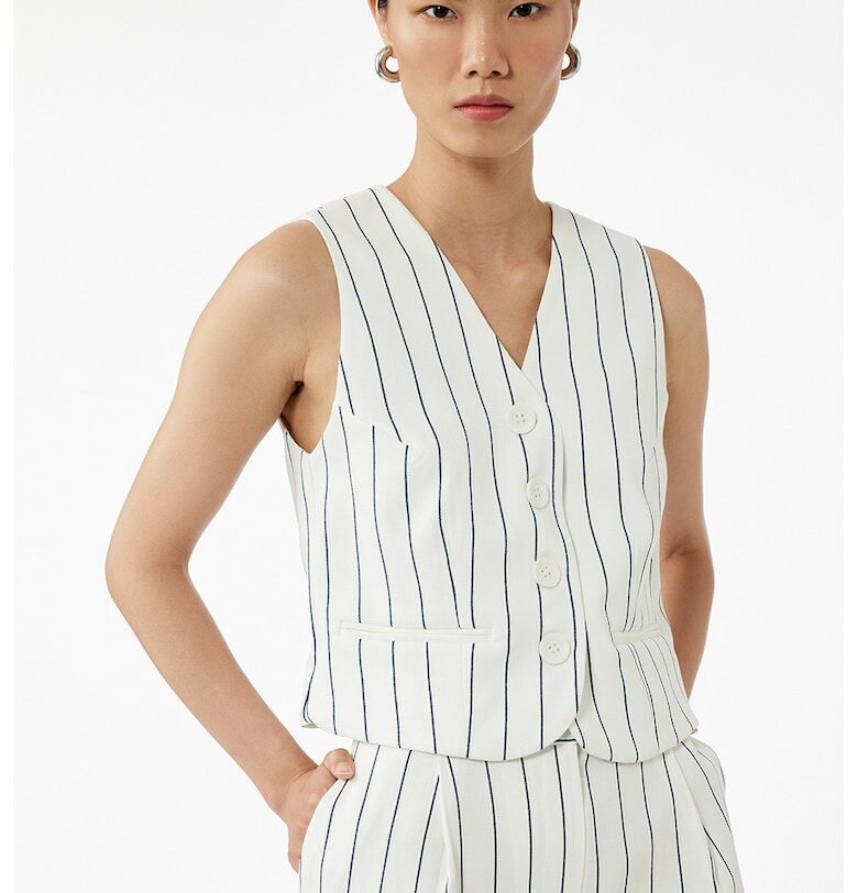 Сако без ръкави с копчета и райе KOTON