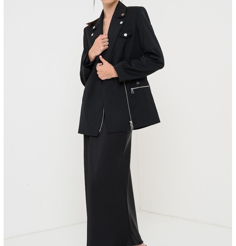 Сако с вълна - раздвоен ревер и цип Karl Lagerfeld