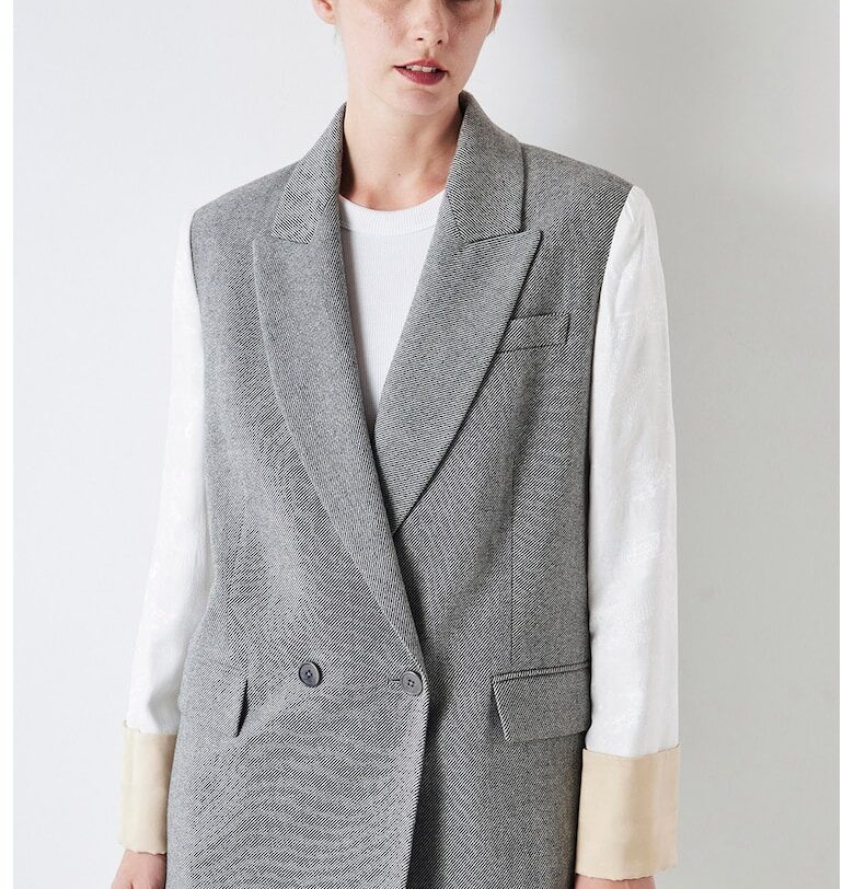 Сако с вълна с цветен блок Ipekyol