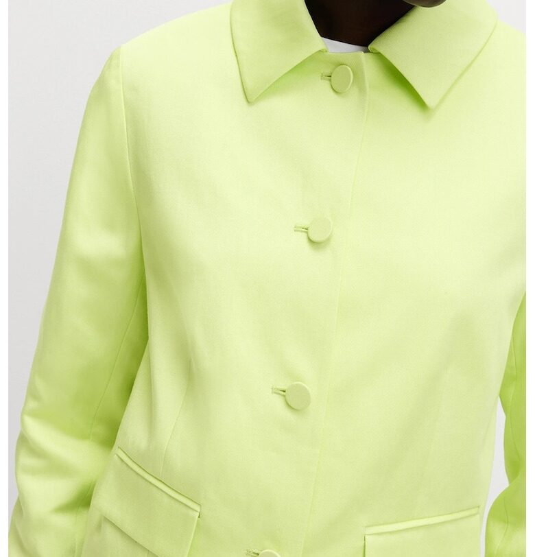 Сако с лен с копчета и остра яка Marks  Spencer