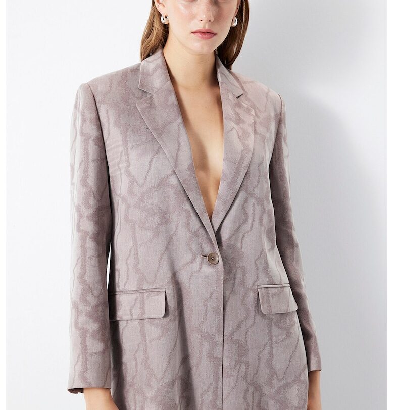 Сако с лиосел - джобове с капаче и принт Ipekyol