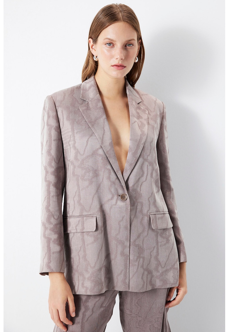 Сако с лиосел - джобове с капаче и принт Ipekyol