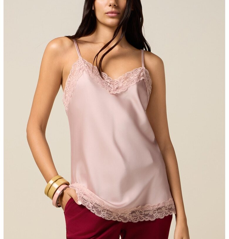 Сатиниран топ с дантела Oltre