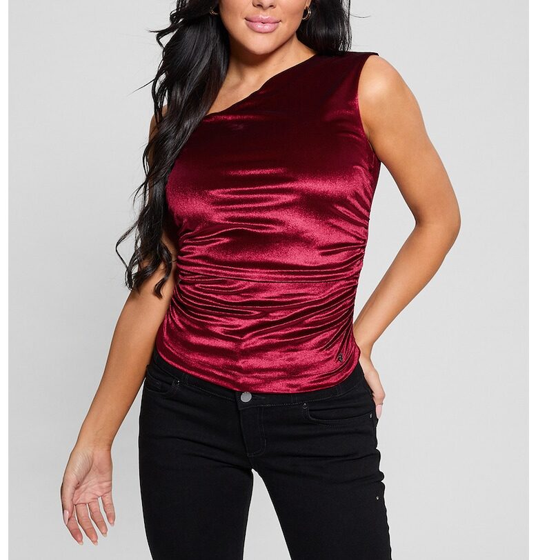 Сатинирана блуза без ръкави GUESS