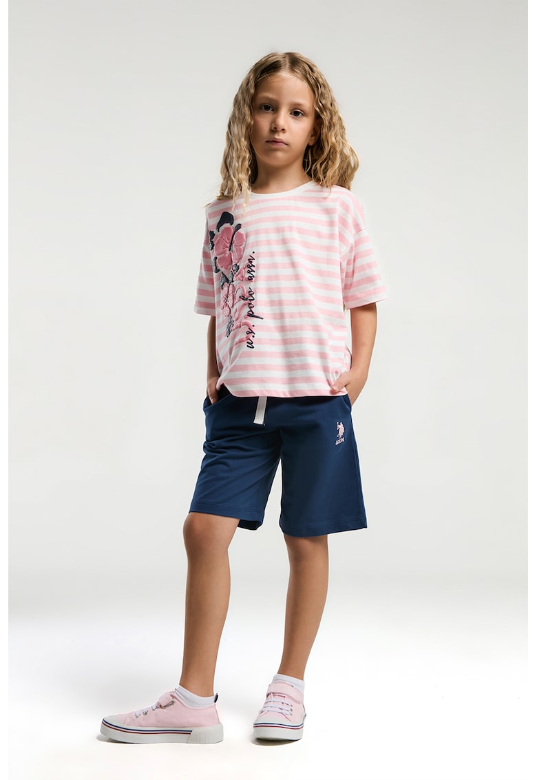 Свободен къс спортен екип с връзка на талията US Polo Assn