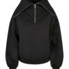 Свободен суитшърт с висока яка и къс цип Urban Classics