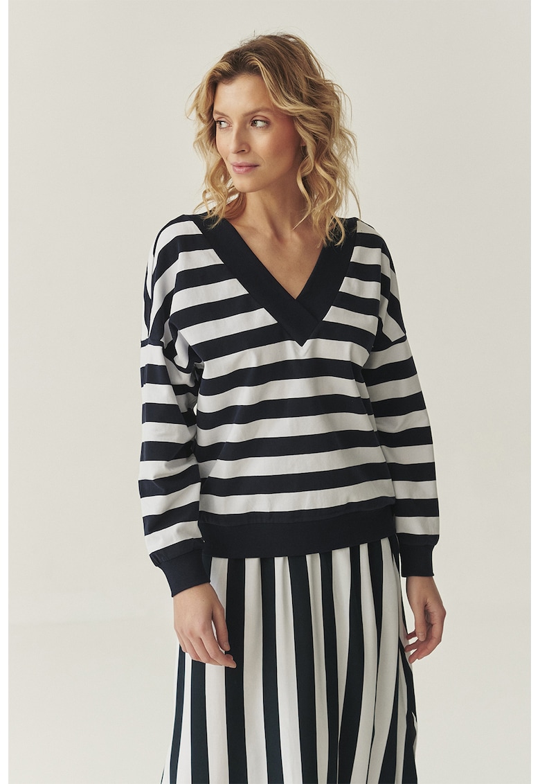 Свободна блуза с шпиц и райе Tatuum