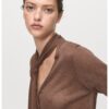 Свободна жилетка с шал Mango