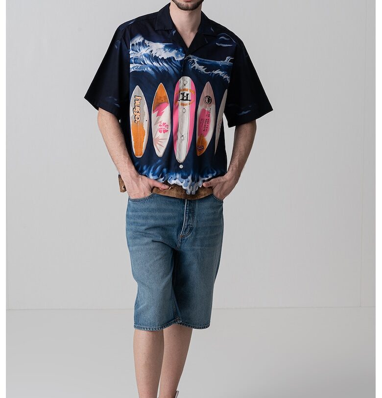 Свободна памучна риза Eligino HUGO