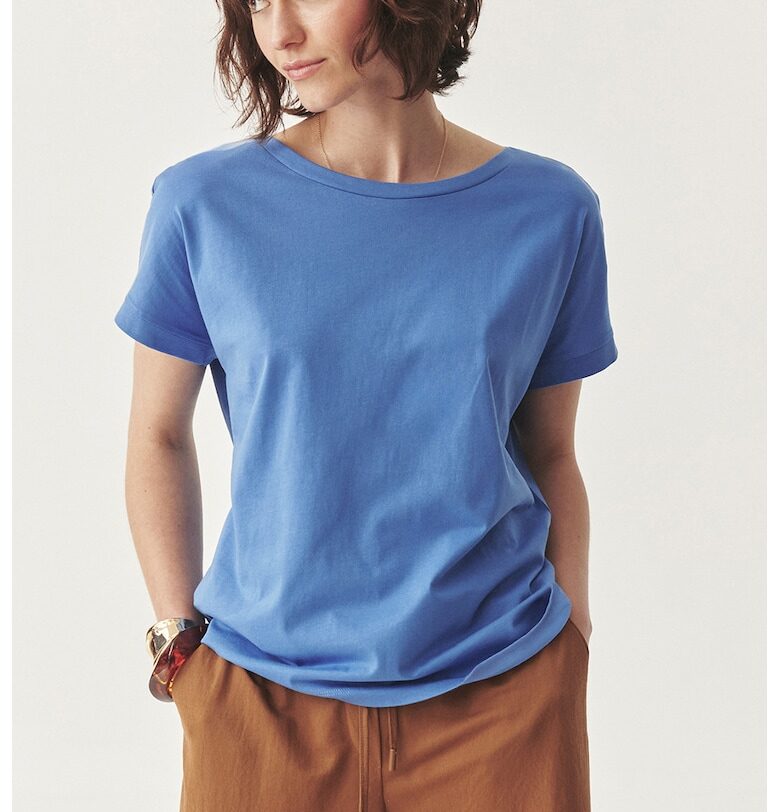 Свободна памучна тениска - Син - Tatuum