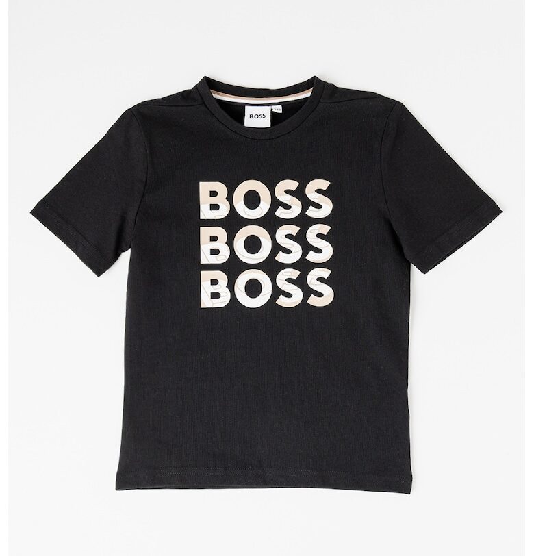 Свободна памучна тениска с лого BOSS Kidswear