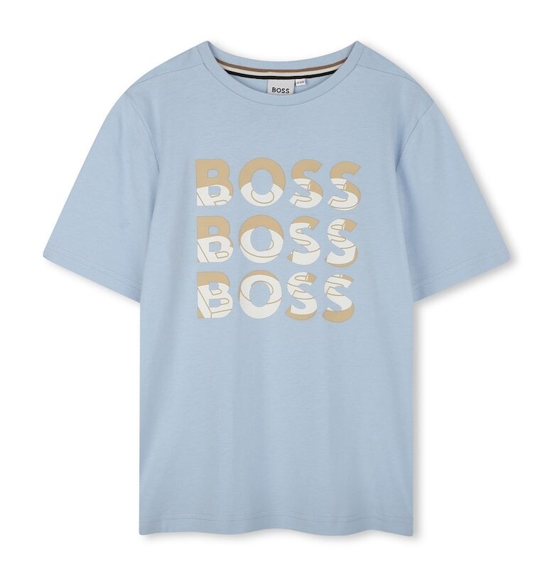 Свободна памучна тениска с лого BOSS Kidswear