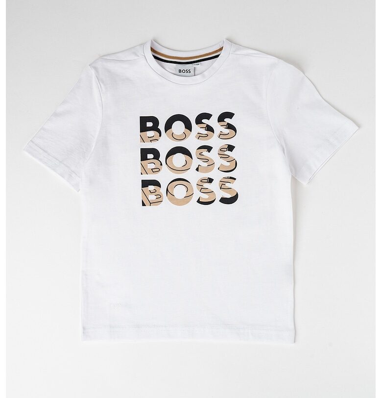 Свободна памучна тениска с лого BOSS Kidswear