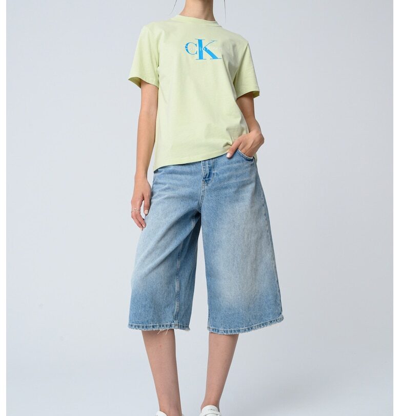 Свободна памучна тениска с лого CALVIN KLEIN JEANS