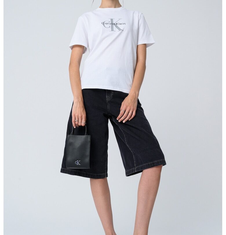 Свободна памучна тениска с лого CALVIN KLEIN JEANS