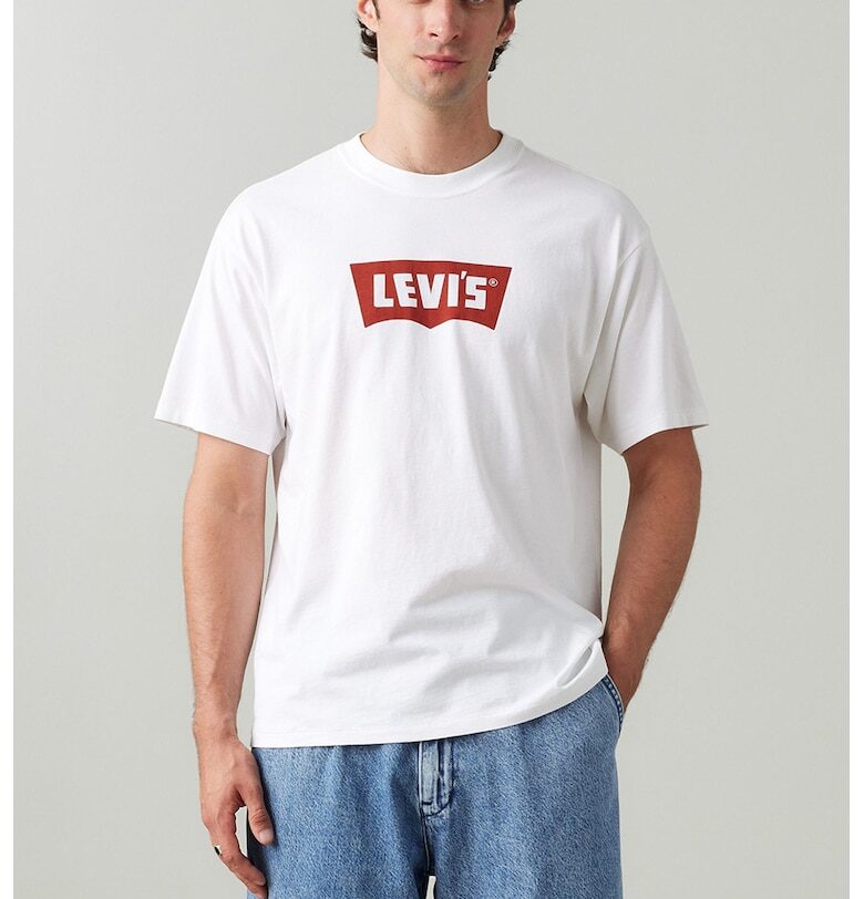 Свободна памучна тениска с лого Levis