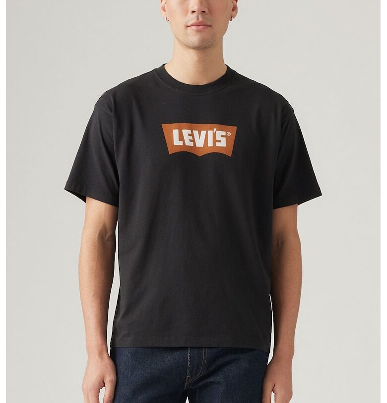 Свободна памучна тениска с лого Levis