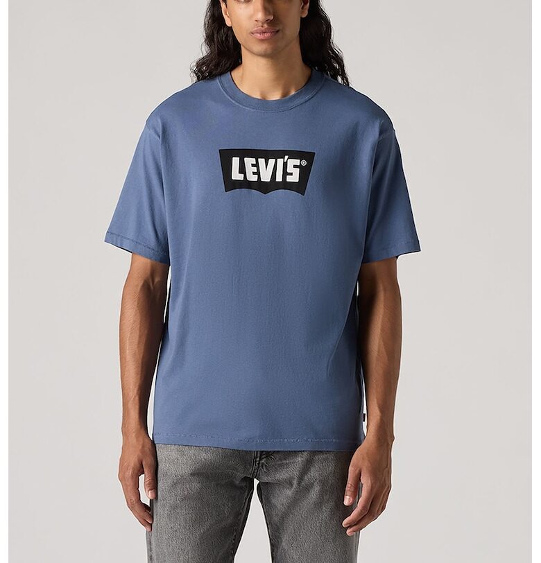 Свободна памучна тениска с лого Levis