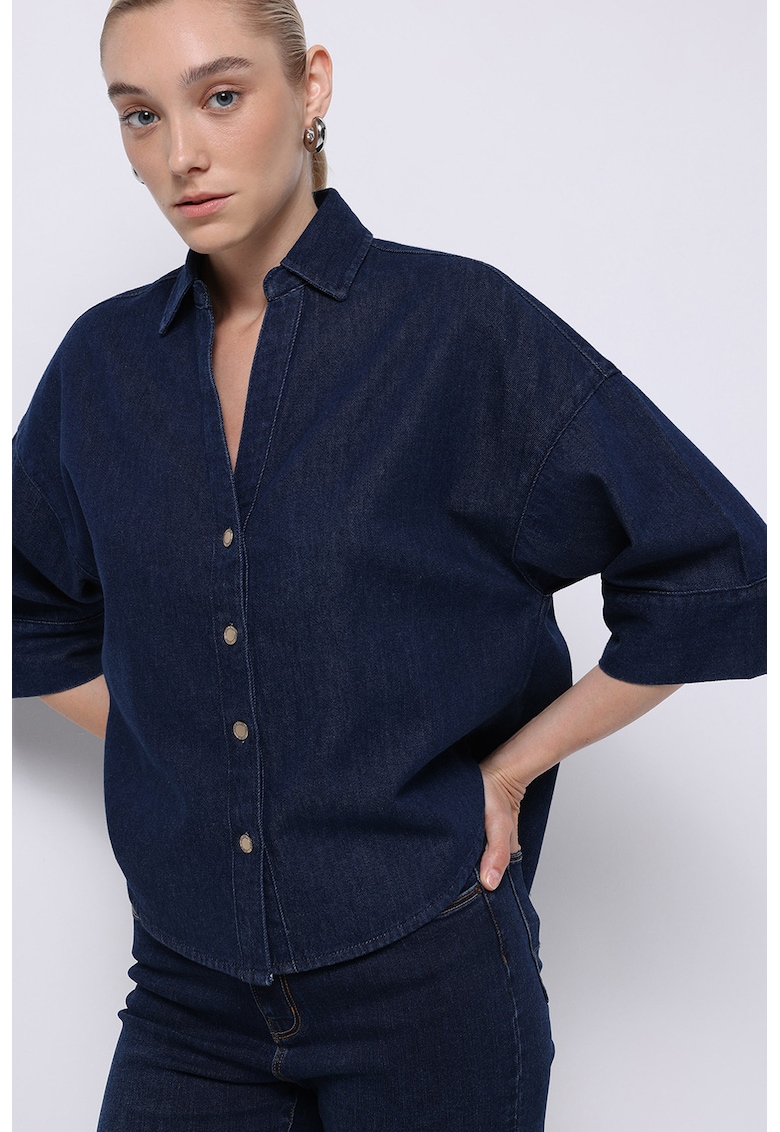 Свободна риза от деним с широки ръкави COLINS