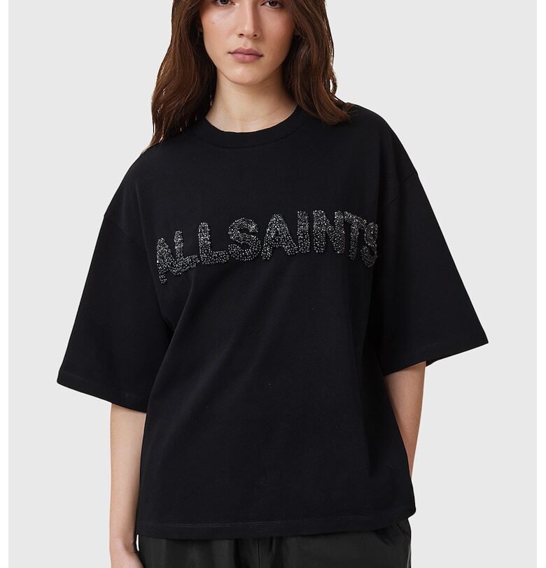 Свободна тениска Amelie с апликации с перли AllSaints