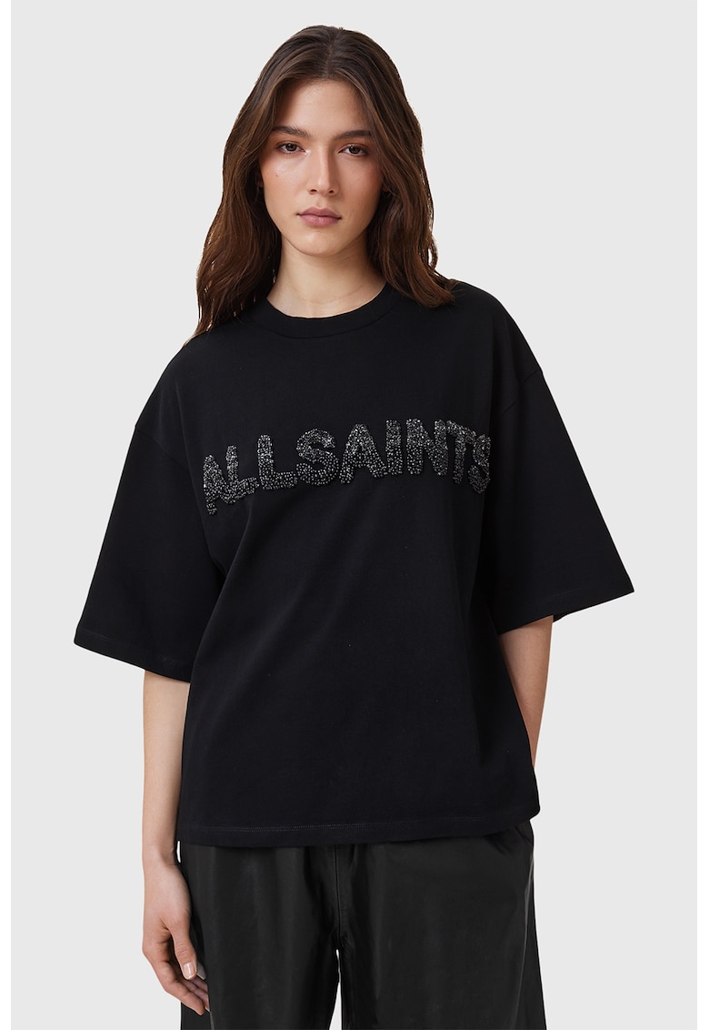 Свободна тениска Amelie с апликации с перли AllSaints