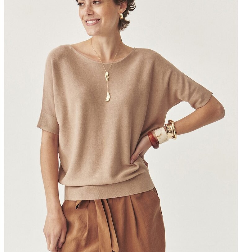 Свободна тениска с деколте-лодка Tatuum