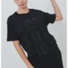Свободна тениска с декоративни камъни ARMANI EXCHANGE