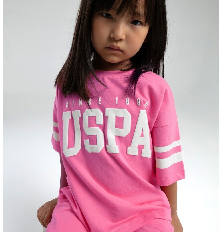 Свободна тениска с лого и къс панталон - 2 части US Polo Assn