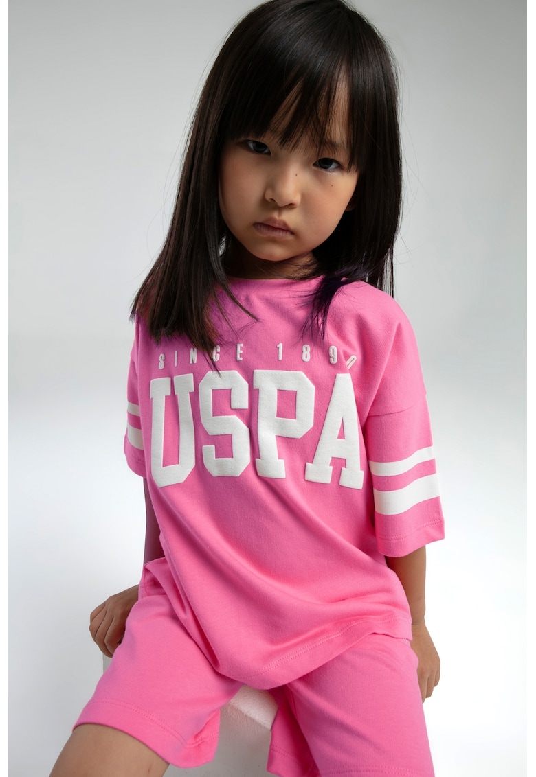 Свободна тениска с лого и къс панталон - 2 части US Polo Assn