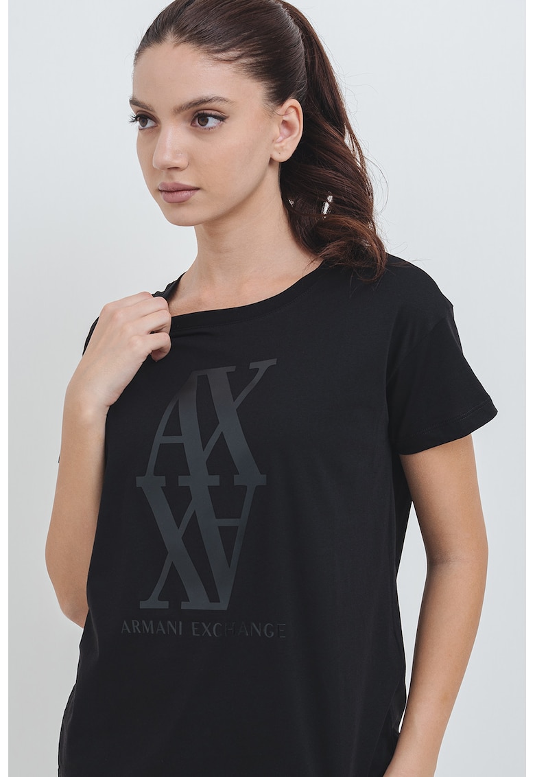 Свободна тениска с овално деколте ARMANI EXCHANGE